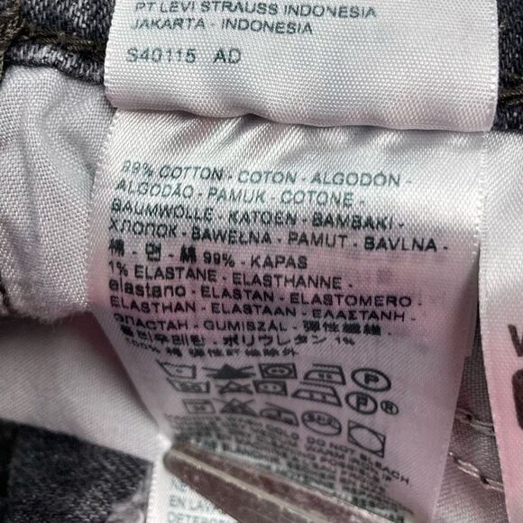 LEVI‎ PREMIUM WEDGIE SKINNY FIT Women’s DENIM JEANS SIZE 24 Gray 26.5” Inseam - Picture 10 of 12